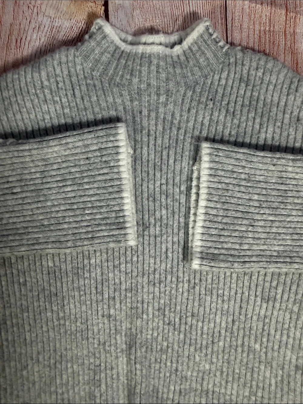 Halogen Women’s Medium Gray Rib Knit Sweater Crewneck Soft Casual Pullover